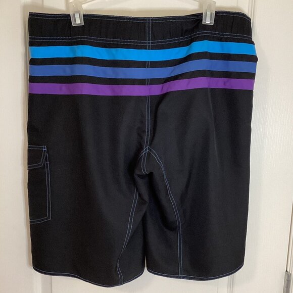 Adidas Men's Size L Three Striped Black Shorts Swimming Trunks Sports Vacation - Picture 3 of 5